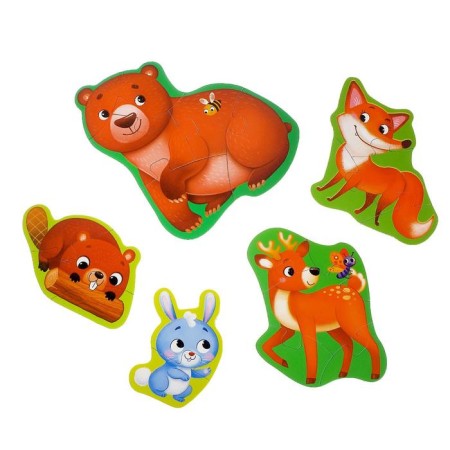 Maxi-puzzles "Forest residents", 5 puzzles, 20 details-1