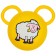 Children's ball with ears, D = 15 cm, 80 g, color mix