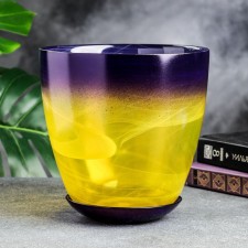 Горшок цветочный с поддоном №5 "Алеб" желто-фиолетовый, 3 л