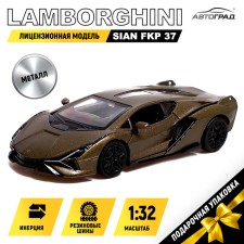 Metal machine Lamborghini Sian FKP 37, 1:32, doors, inertia, green color open