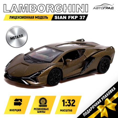 Metal machine Lamborghini Sian FKP 37, 1:32, doors, inertia, green color open