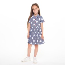 Dress for girls, dark blue/white color, height 110 cm