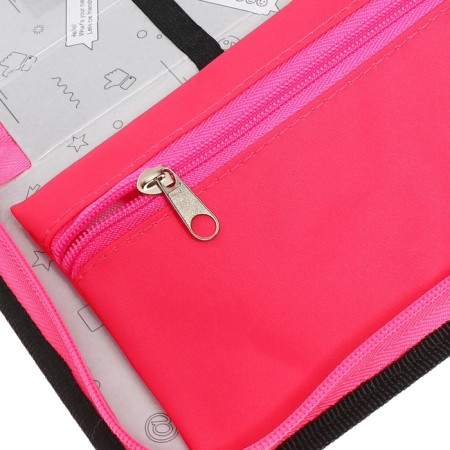 Penal 1 section 140 x 210 x 40 mm, folding pocket and cosmetic bag, fabric, calligrata topontent "Anime eyes"-6