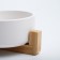 Double ceramic bowls on a stand of 2 x 450 ml 28.5 x 15.5 x 7 cm, white
