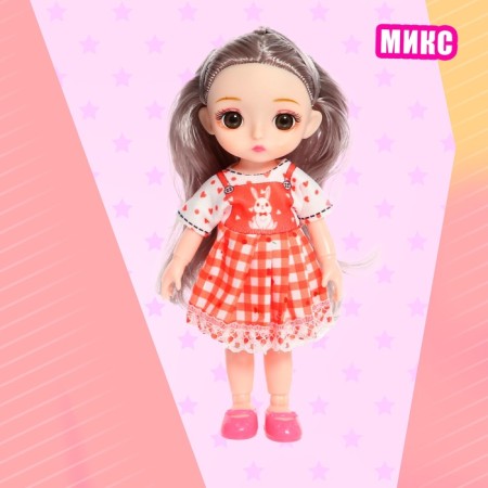 Fashionable hinge doll "Mika" in a dress, mix-7