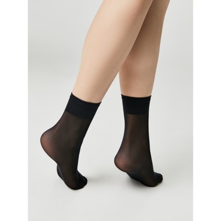 Women's socks with a compacted eye Elegant Tension Soft 40, size 23-25, color Nero-2