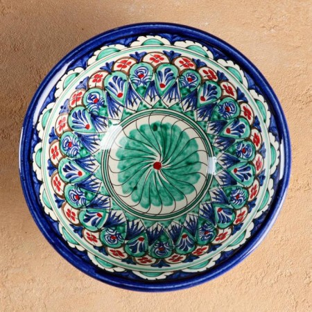 Rishtan ceramics "Patterns", 18 cm, big, mix-3