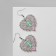 Acryl Earrings "Heart" Anatomy, color green-lilac