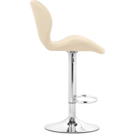 Baric stool Trio metal/eco -leather, chrome/beige 48x52x86 cm-2