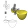 The bowl is cup, with a fastener on a grid, d = 50 mm, plastic