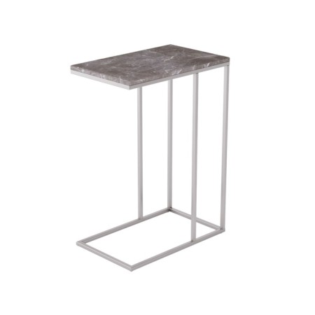 Table Nama, 500x310x705, gray marble/chrome