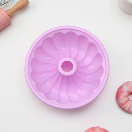 The form for baking the share "German cupcake. Curl ", silicone, 20 × 6 cm, pink color-1