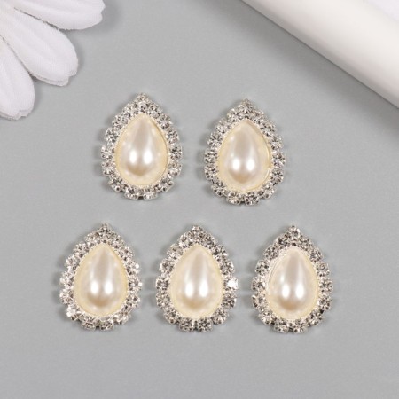 Decor for creativity Metal "Pearl in a drop" 2x1.5 cm-2