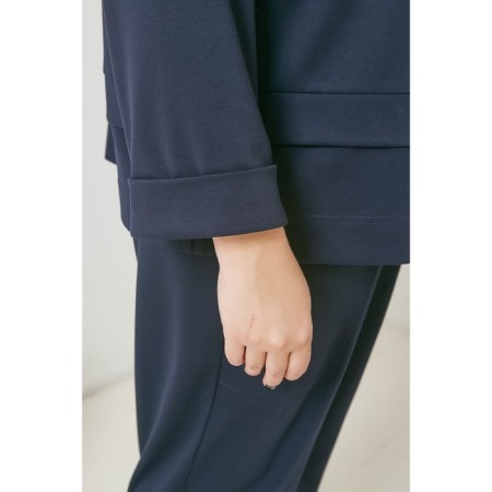 Female suit, size 68, dark blue color-6