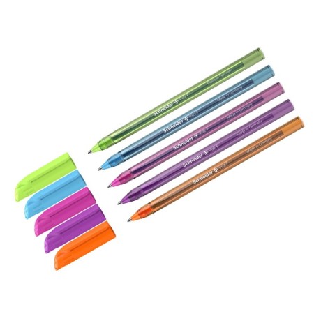 Ballpoint handle Schneider "Tops 505 F Candy", node 0.8 mm, blue ink, Neon Mix case