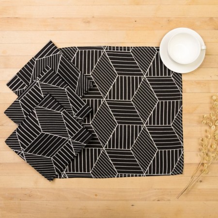 A set of decorative napkins shares 40x40cm 4pcs, black trend, 100% PE