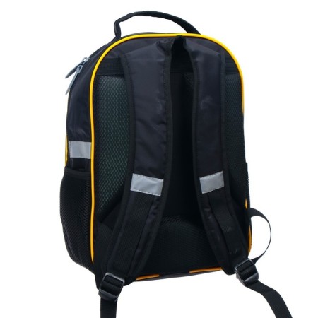 School backpack, 39 x 24 x 19 cm, ergonomic back, calligrata a "football", black-19