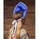Kokoshnik "Frosty pattern", satin, blue color