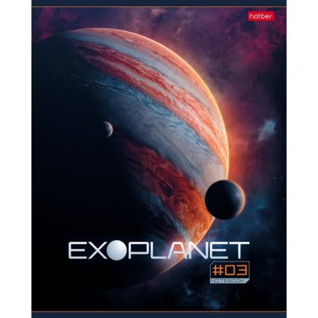 Notebook of 80 sheets in a cage, exoplanet, cover coated cardboard, glossy lamination, mix-3