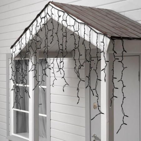 Garland "fringe" 3 x 0.9 m, IP65, UMS, dark rubber thread, 232 LED, glow warm white, 220 V-1