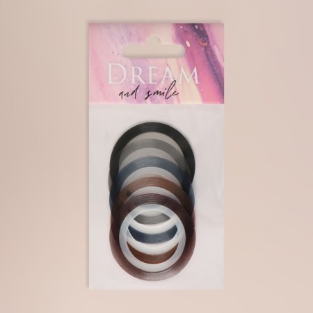 Glue tape for decor "Dream", with holography, 5 pcs, 7.5 m, 1 mm, multi -colored-2