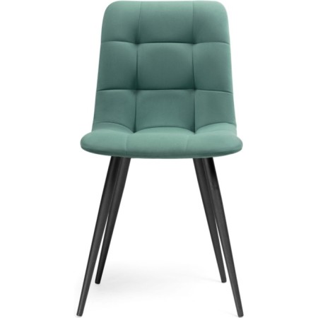 Stool on a metal frame chilli to metal/velor, black/turquoise 44x50x85 cm-1