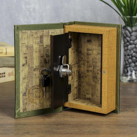 Safe-book wood "Map of the discoverers" 17x11x5 cm-2