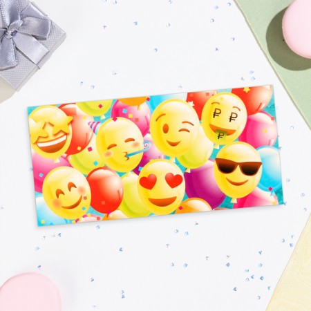 Money envelope "Universal" balloons, emoticons, 16x8 cm