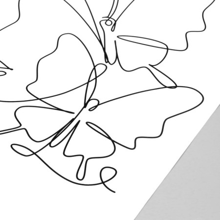 Sticker Plastic Interior Black "Abstraction. Girl with butterflies on her head" 40x60 cm-2