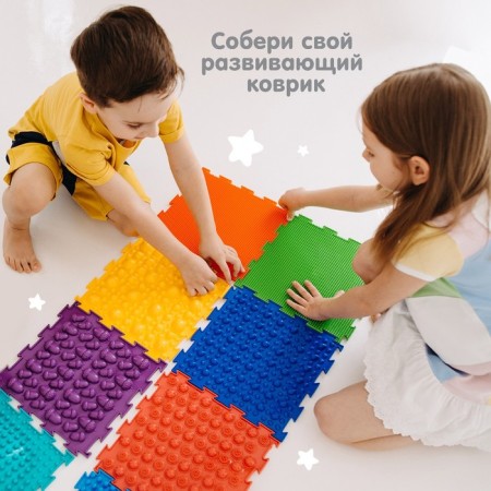 Modular massage rug orthodon "grass", hard, mix color-2