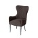 Armchair "Lari", velor fabric, bronze molding, white massif, chocolate color
