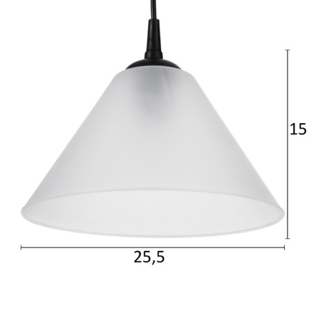 Susage "cone" 1x15W E27 Model: BR 00272 Black/Transparent 25x25x15cm-3