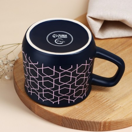 Ceramic circle "Geometry", 380 ml, blue color-2