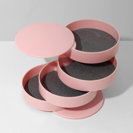 Universal "Casket" stand round, 4 sections, 10 × 10 × 10 cm, pink color-1