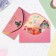 The envelope "Wonderful Birthday!" Cutting, embossing, software touch, pink background