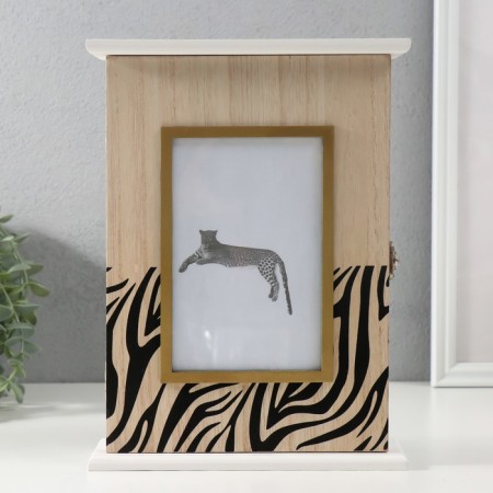 Keywood tree 5 hooks with a photo 10x15 cm "zebra" 6x20x25.8 cm