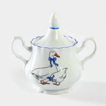Porcelain sugarian "Geese", 550 ml