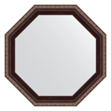 Mirror in the baguette frame, a mahagon with an ornament of 50 mm, 49x49 cm