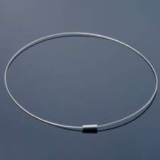 The base for a necklace (chocker) with a lock, 1 mm, steel color, 45 cm
