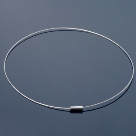 The base for a necklace (chocker) with a lock, 1 mm, steel color, 45 cm