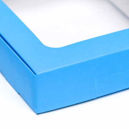 Self -charged box with a blue window, 13 x 13 x 3 cm-2