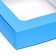 Self -charged box with a blue window, 13 x 13 x 3 cm