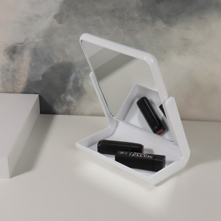 Mirror with storage stand, bilateral, mirror surface 13.5 × 17 cm, color mix-3