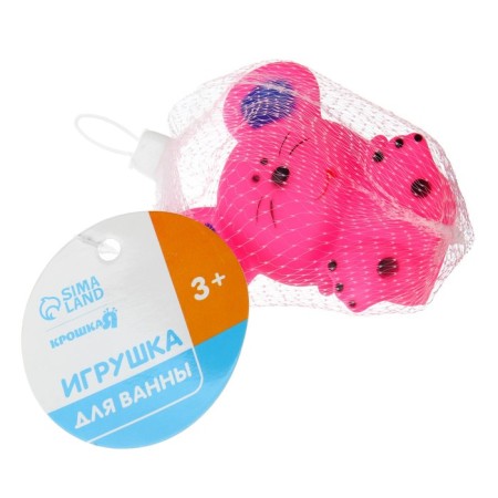 Rubber toy for the bath "Mouse", 9 cm, with a squeak, color mix, crumb I-8