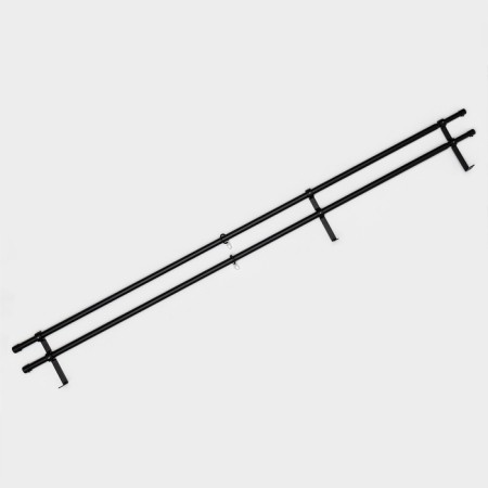 Benchy Twesscopic two-row forged cornice, metal, 160-300 cm, black color-1