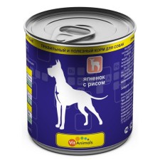 Canned goods Vitanimals for dogs, lambs with rice, 750 g.