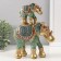 Polystone souvenir "Elephant with an elephant, chamomile on the ass" red-blue, sparkle 17x7x23 cm 103258