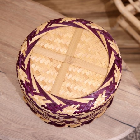Wicker basket, from bamboo 30x30x25 cm-4