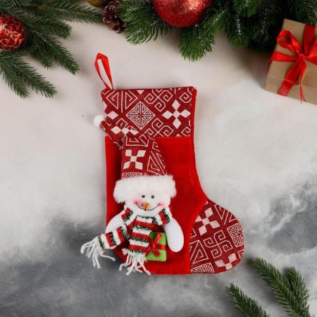 A toe for gifts "Gift" Snowman, 18.5x26 cm, red-1