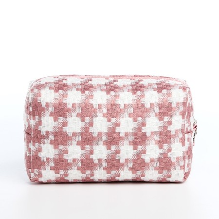 Cosmetic bag with lightning, white/pink color-1